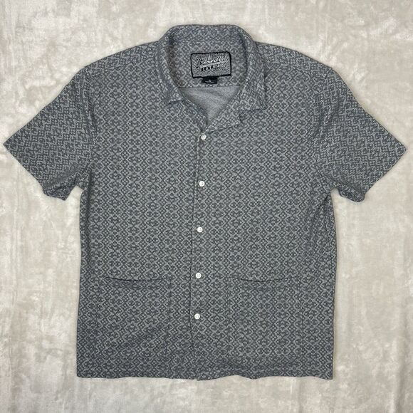 Brooklyn Cloth Mens Medium Short Sleeved Button Up Wallpaper Print Normcore - Picture 1 of 14